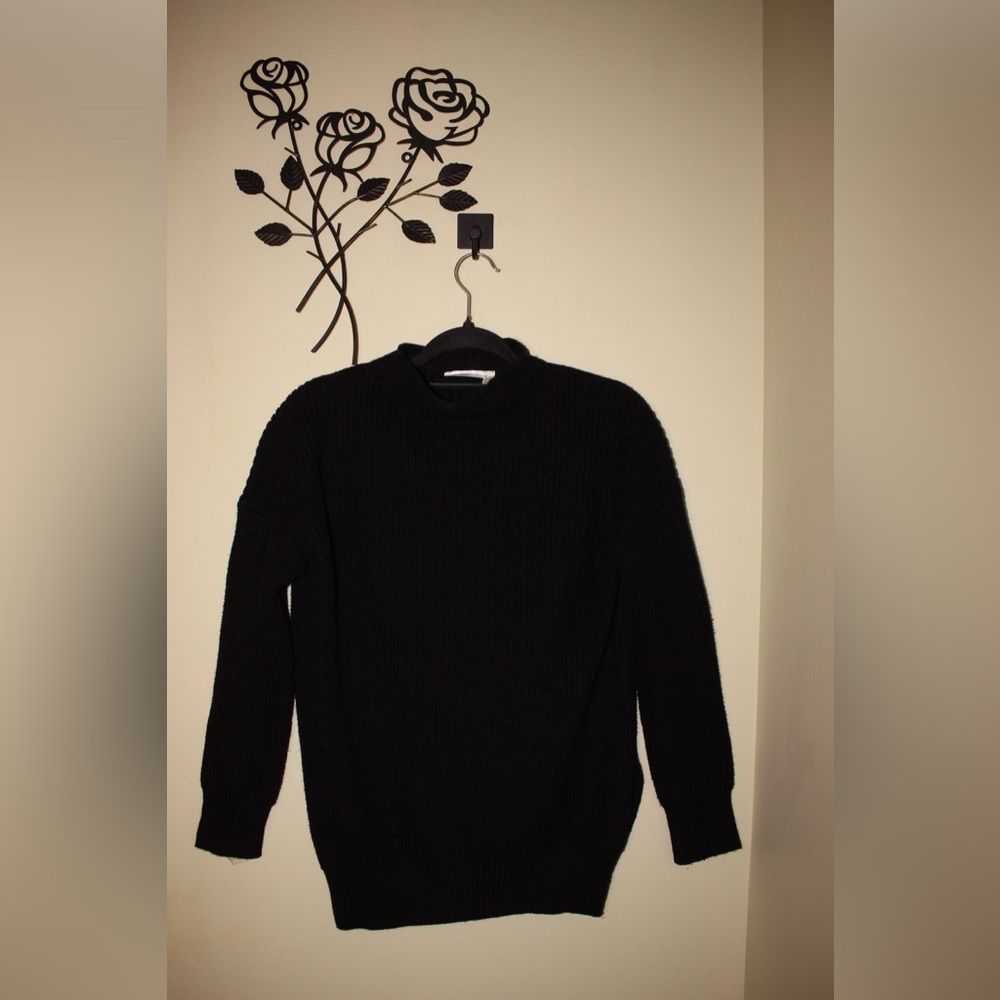 Cloth. by RD Black Knit Mid Neck Long Sweater Size XS